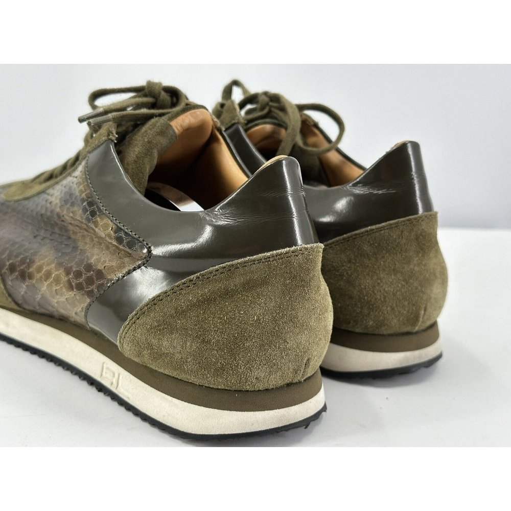 Ralph Lauren Purple label suede & Snakeskin Sneakers Made Italy 10.5-narrow - Picture 8 of 14